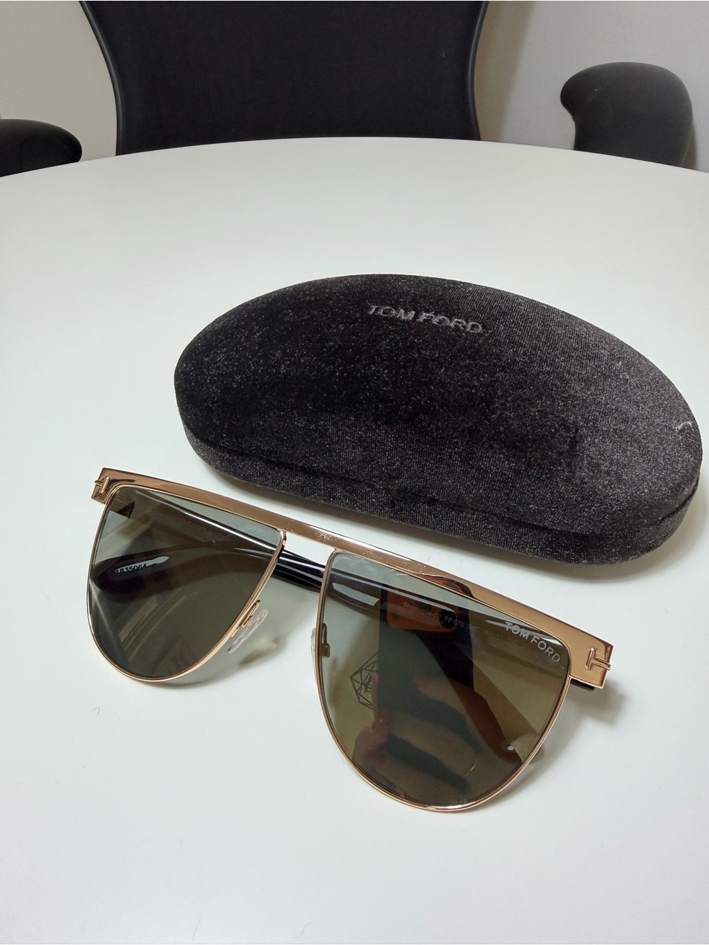 Tom Ford Rose Gold Sunglasses with Brown Lenses